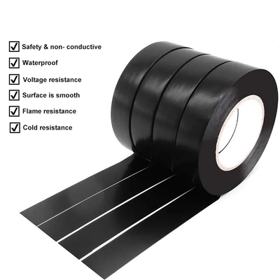 A fita elétrica resistente do PVC personalizou a chama preta - retardador