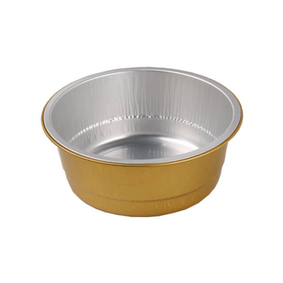 Recipientes de comida de folha de alumínio colorida de 450 ml Smoothwall descartáveis ​​para pudim com tampa