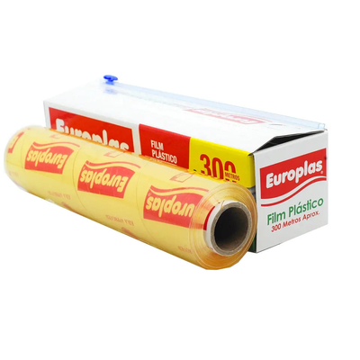 A cozinha macia feita sob encomenda do PVC do PE adere-se plástico que do produto comestível do envoltório o mantimento fresco se adere filme com cortador