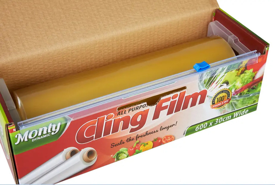 O PVC transparente adere-se envoltório do filme para a película de plástico do produto comestível