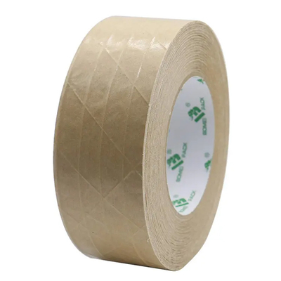 Fita de embalagem reforçada fibra de vidro de papel autoadesiva de Flatback Kraft da fita da embalagem de Brown