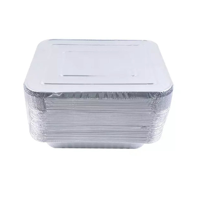 Tampa oblonga descartável rasa resistente de Pan With da folha dos recipientes de alimento da folha de alumínio