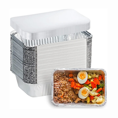 Recipientes descartáveis da folha F4 83185 com folha de alumínio do bolo do retângulo das tampas 1750ml
