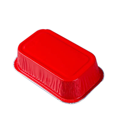 folha de alumínio Pan Airline Food Packing Trays da lancheira descartável do avião 500ml com tampas