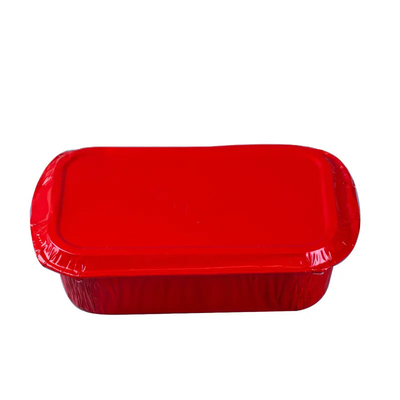 folha de alumínio Pan Airline Food Packing Trays da lancheira descartável do avião 500ml com tampas