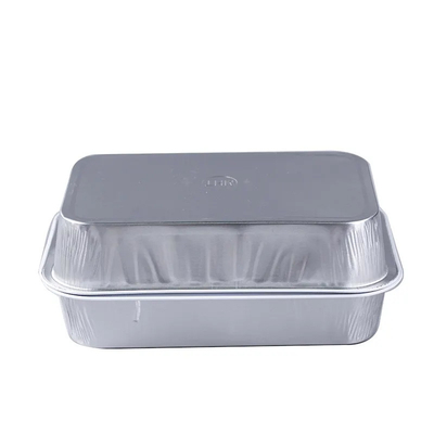 recipiente descartável da folha de alumínio do serviço de alimentação da linha aérea do retângulo 350ml com tampa