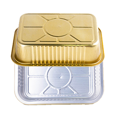 bolo de cozimento colorido descartável Tray Pan Container da folha 750ml de alumínio