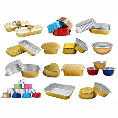 bolo de cozimento colorido descartável Tray Pan Container da folha 750ml de alumínio